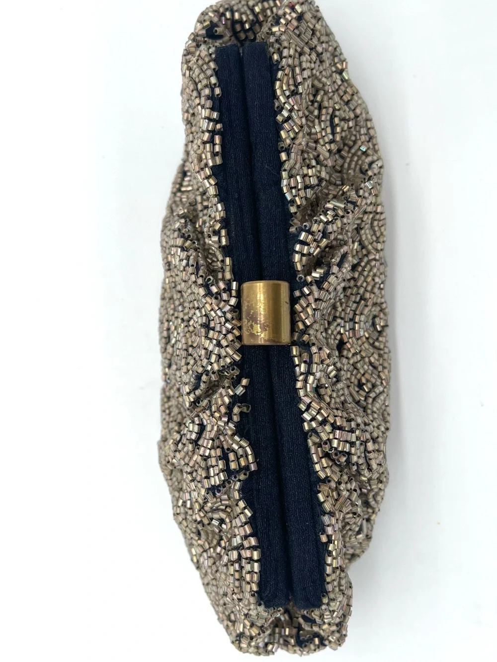 Anthropologie Miss Albright Beaded Evening Clutch Clamshell Chain Strap NWT